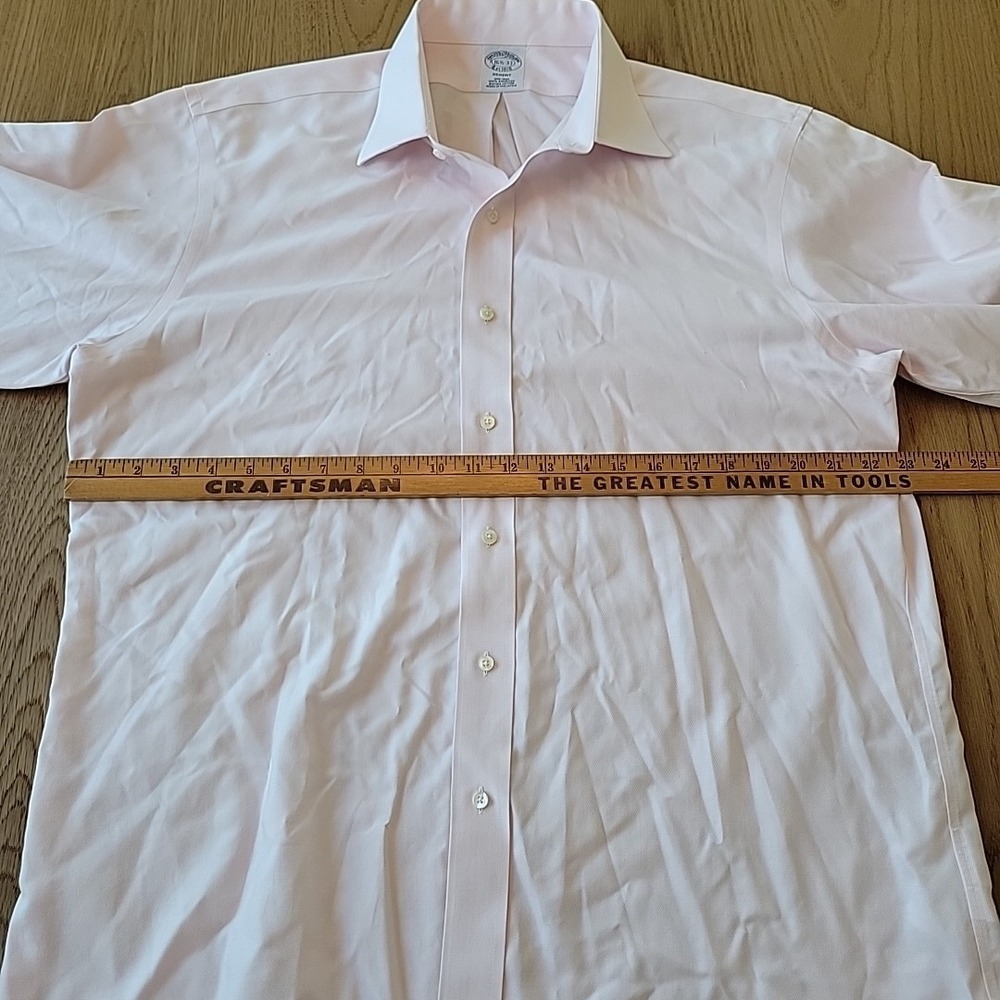 Brooks Brothers Dress Shirt Men's 16.5 33 Regent Pink Non-Iron Supima Cotton - Picture 7 of 10